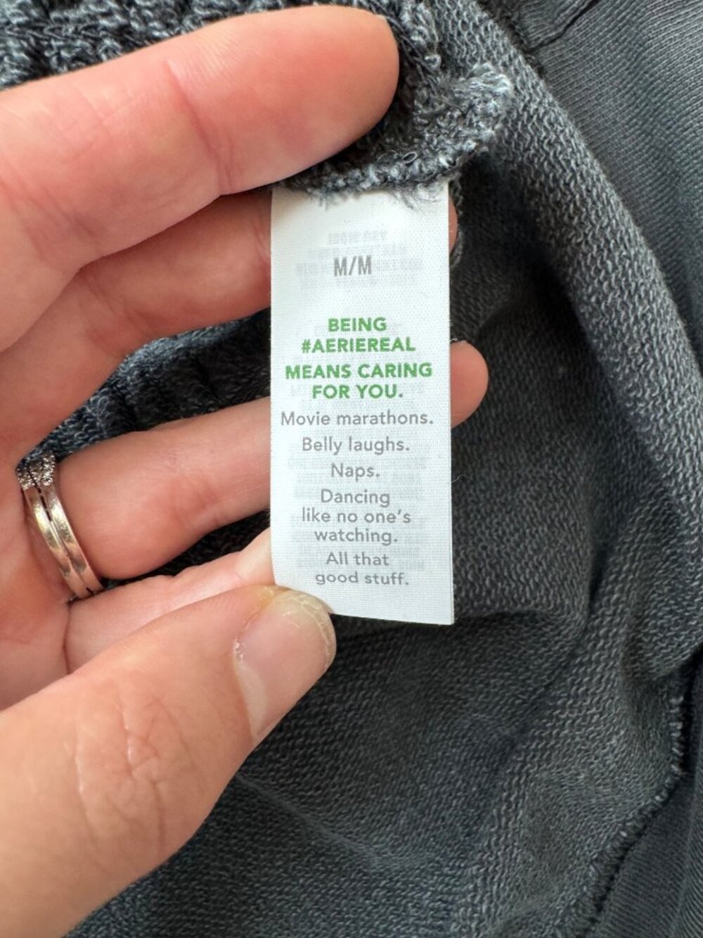 NEW Aerie Feeling Femme Mini Skirt Gray Smocked Waist Womens Size Medium - Picture 10 of 15
